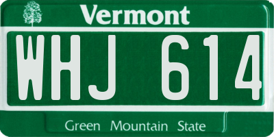 VT license plate WHJ614