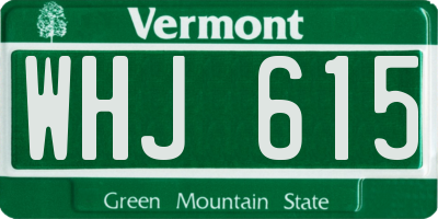 VT license plate WHJ615