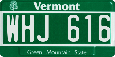 VT license plate WHJ616