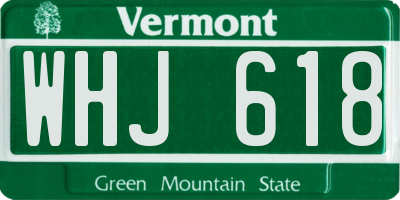 VT license plate WHJ618