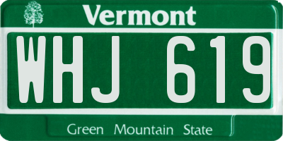VT license plate WHJ619