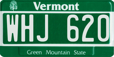 VT license plate WHJ620