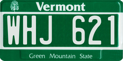 VT license plate WHJ621