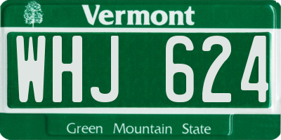VT license plate WHJ624
