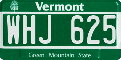 VT license plate WHJ625
