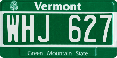 VT license plate WHJ627
