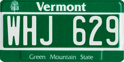 VT license plate WHJ629