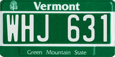 VT license plate WHJ631