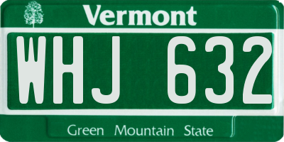 VT license plate WHJ632