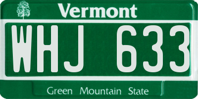 VT license plate WHJ633