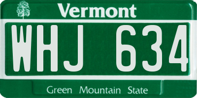 VT license plate WHJ634