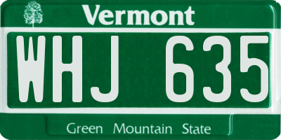 VT license plate WHJ635