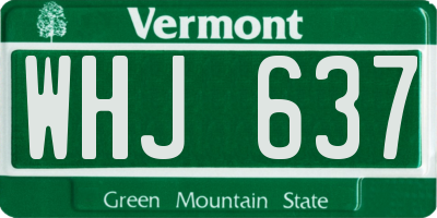 VT license plate WHJ637