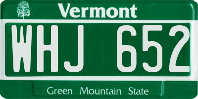 VT license plate WHJ652