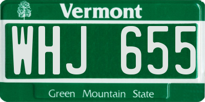 VT license plate WHJ655