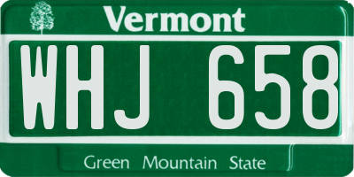 VT license plate WHJ658