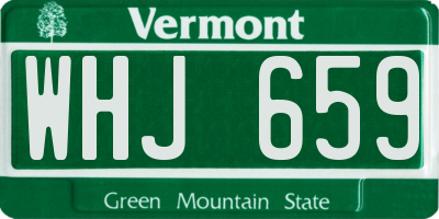 VT license plate WHJ659