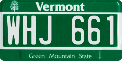 VT license plate WHJ661
