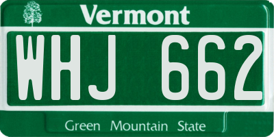 VT license plate WHJ662