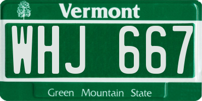 VT license plate WHJ667