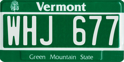 VT license plate WHJ677