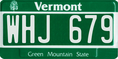 VT license plate WHJ679