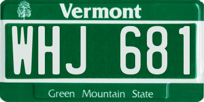 VT license plate WHJ681