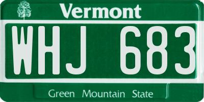 VT license plate WHJ683