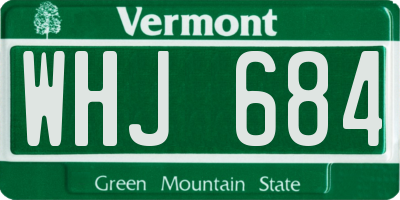 VT license plate WHJ684