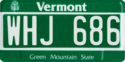 VT license plate WHJ686
