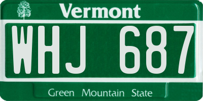 VT license plate WHJ687