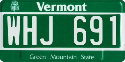 VT license plate WHJ691
