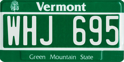 VT license plate WHJ695