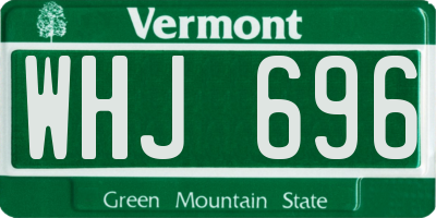 VT license plate WHJ696