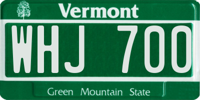 VT license plate WHJ700