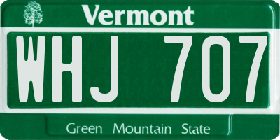 VT license plate WHJ707