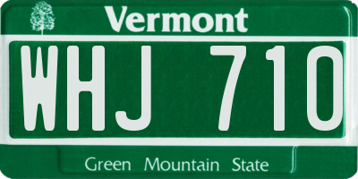 VT license plate WHJ710