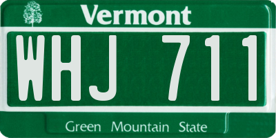 VT license plate WHJ711