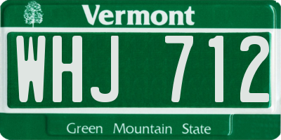 VT license plate WHJ712
