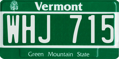 VT license plate WHJ715
