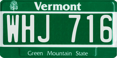 VT license plate WHJ716