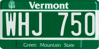 VT license plate WHJ750