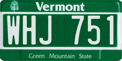 VT license plate WHJ751