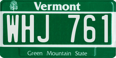 VT license plate WHJ761