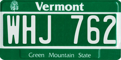 VT license plate WHJ762