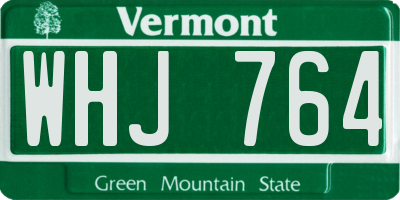 VT license plate WHJ764