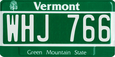 VT license plate WHJ766