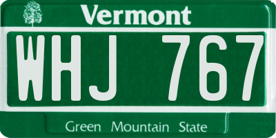 VT license plate WHJ767