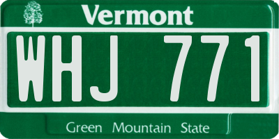 VT license plate WHJ771