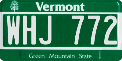 VT license plate WHJ772